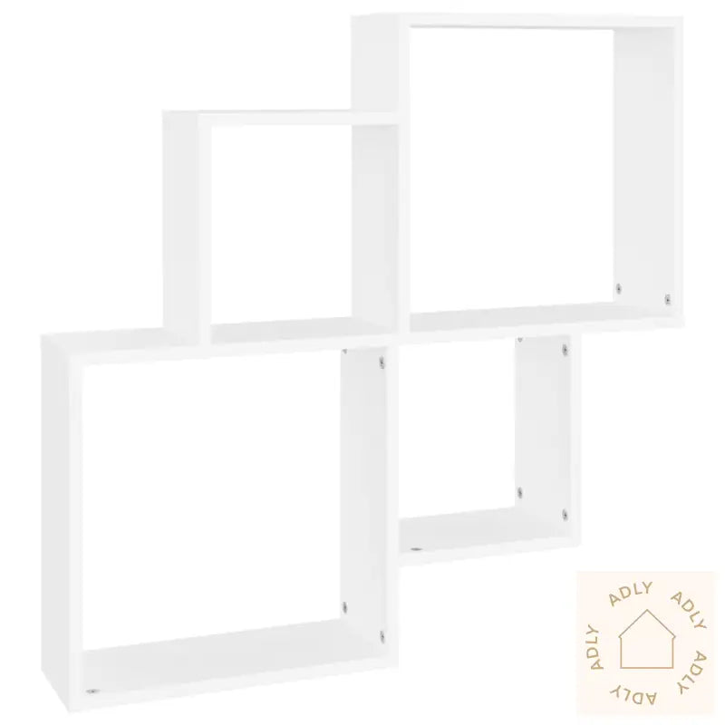 Kubeformet Vegghylle Hvit 80X15X78,5 Cm Konstruert Tre