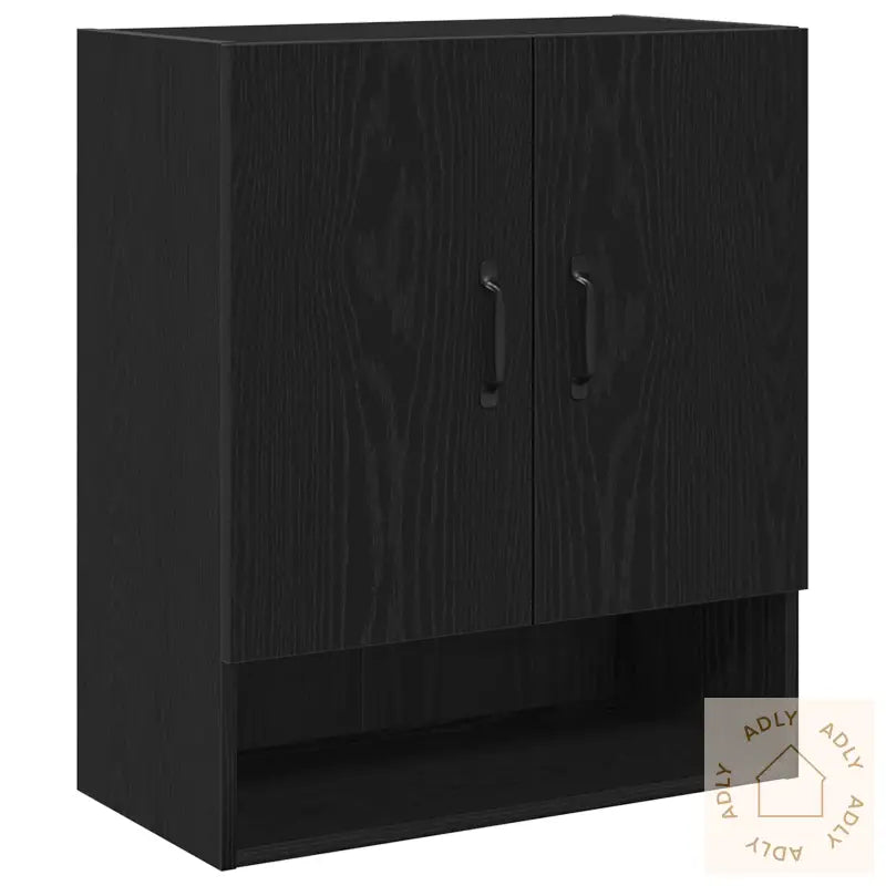 Veggskap Svart Eik 60X30X70 Cm Laget Av Tre