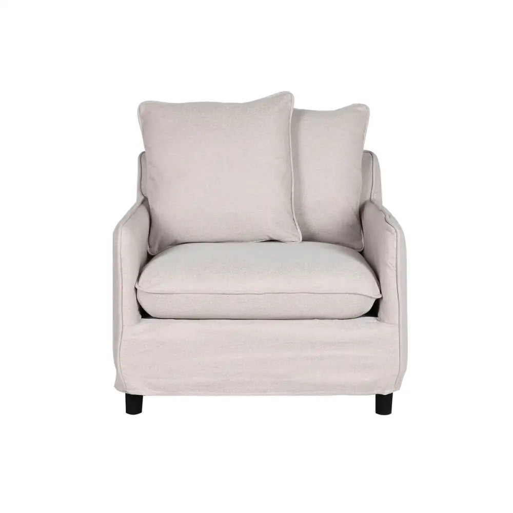 Beige lenestol Home Esprit med cushions til stuen, perfekt for hjemmet ditt