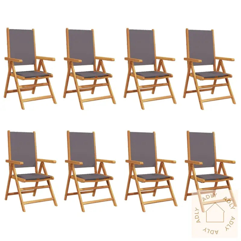 Lenestoler For Hage 8 Stk Antrasitt Stoff Og Heltre