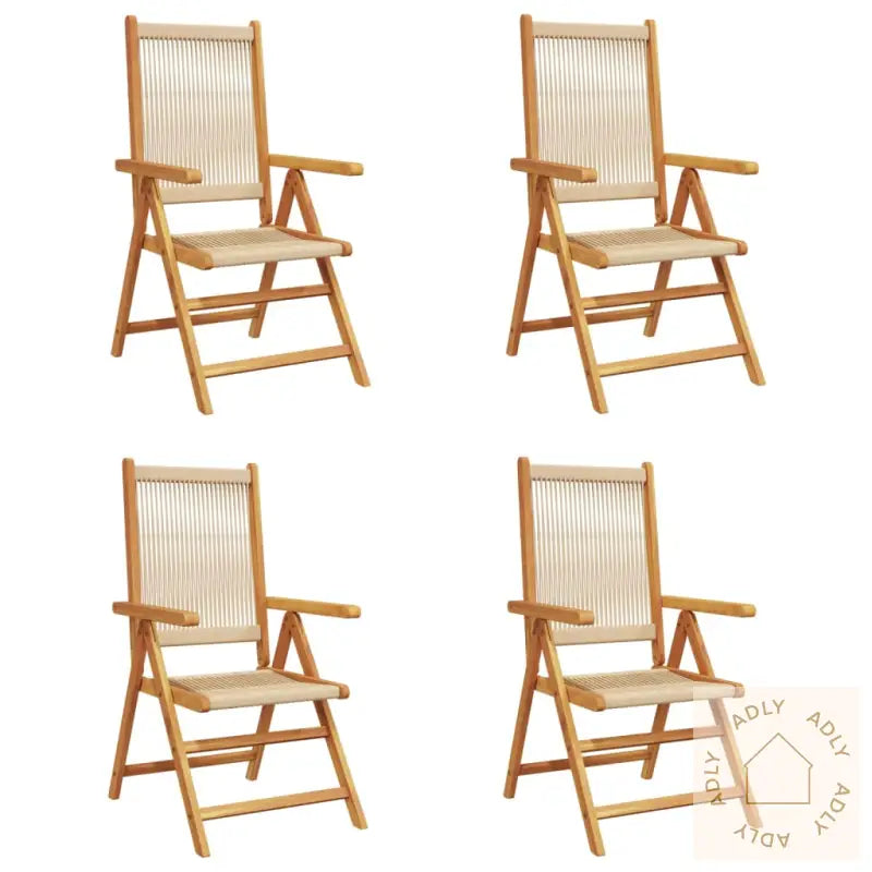 Lenestoler For Hage 4 Stk Beige Heltre Akasie