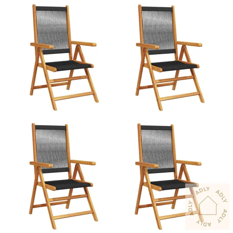 Hagelenestoler 4 Stk Svart Heltre Akasie