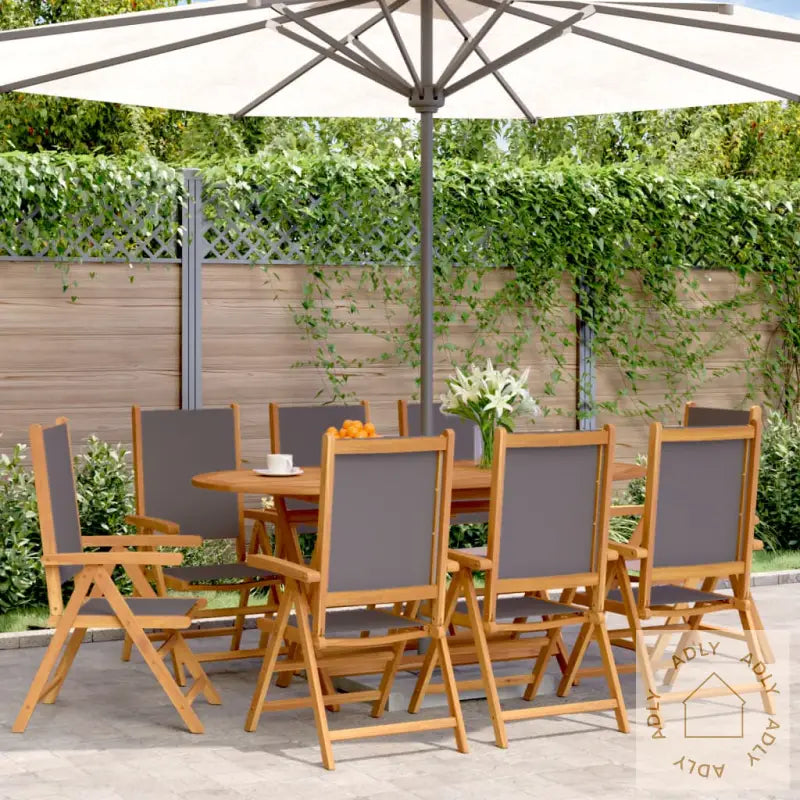 Lenestoler For Hage 8 Stk Antrasitt Stoff Og Heltre