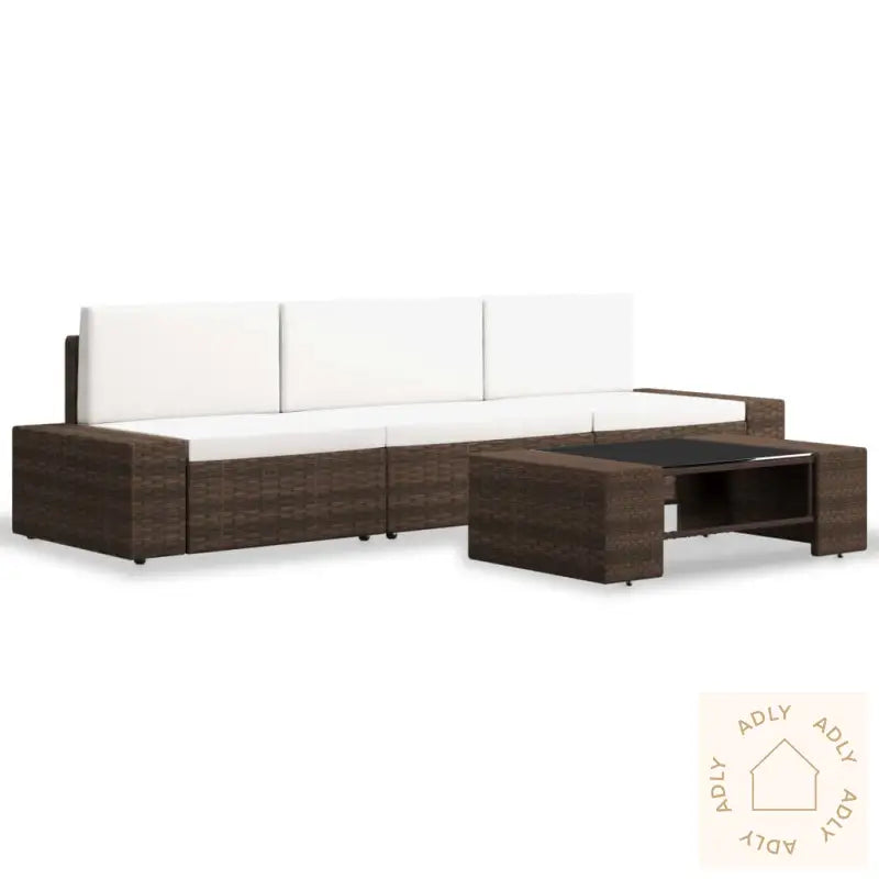 Hagesofagruppe 4 Deler Polyrotting Brun