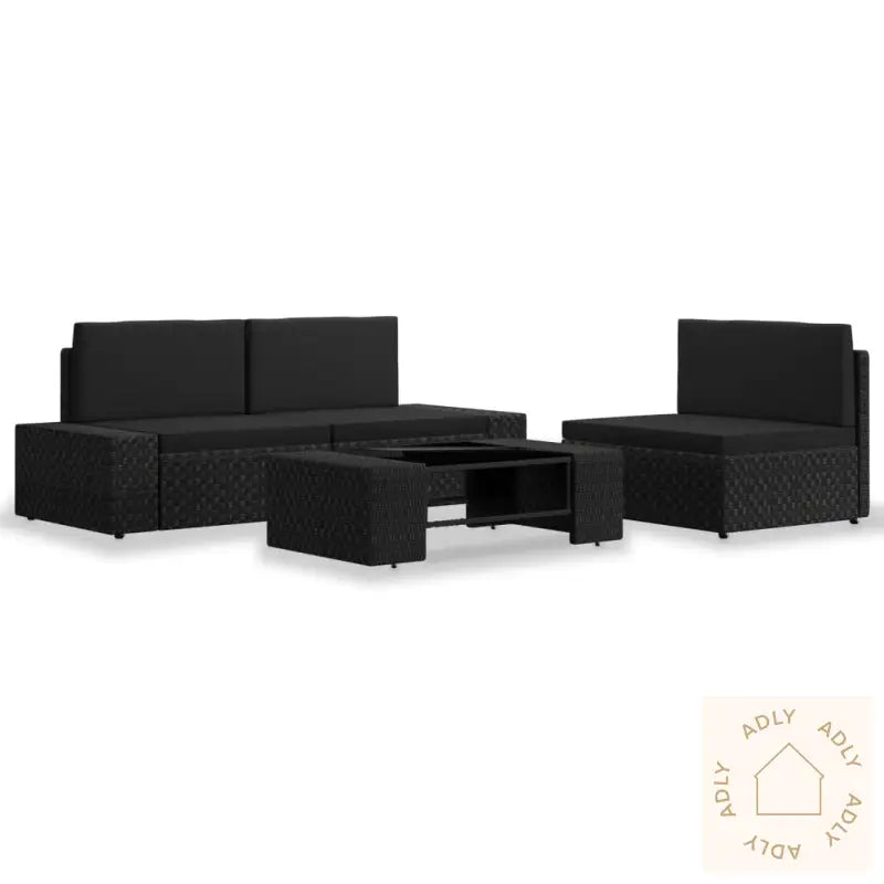 Hagesofagruppe 4 Deler Polyrotting Svart