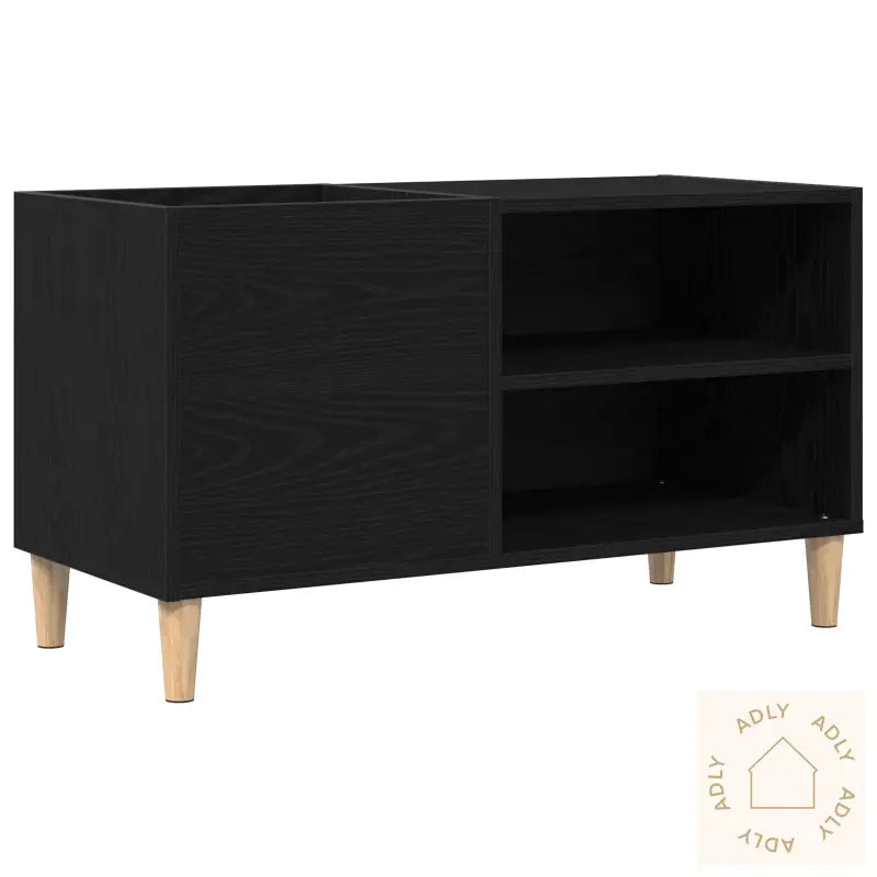 Record Cabinet Svart Eik 84,5X38X48 Cm Konstruert Tre