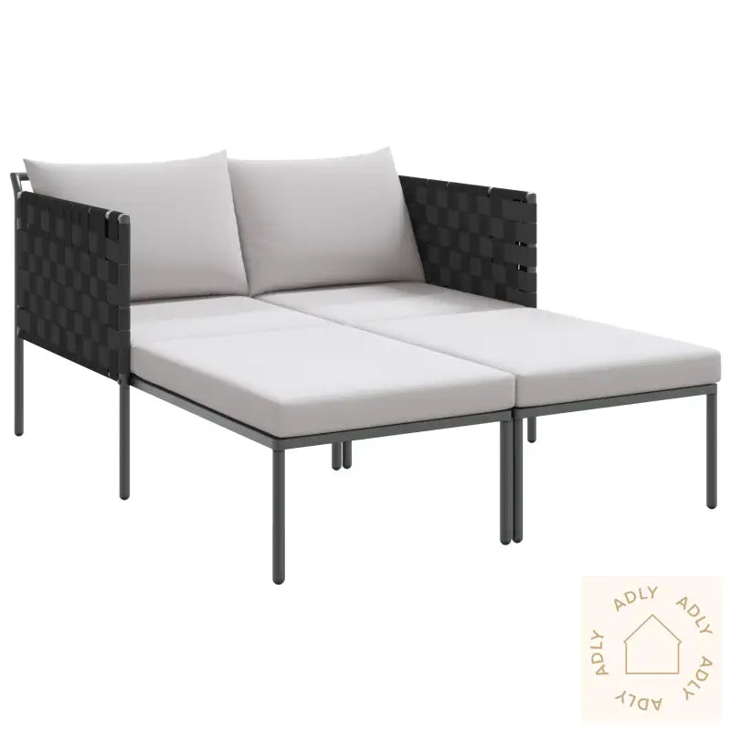 Solseng Med Puter For 2 Personer Anthracite 115X153X69,5 Cm Stål