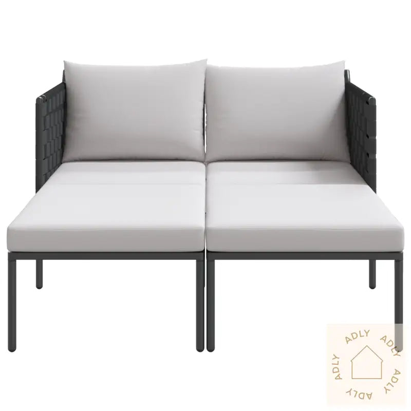 Solseng Med Puter For 2 Personer Anthracite 115X153X69,5 Cm Stål