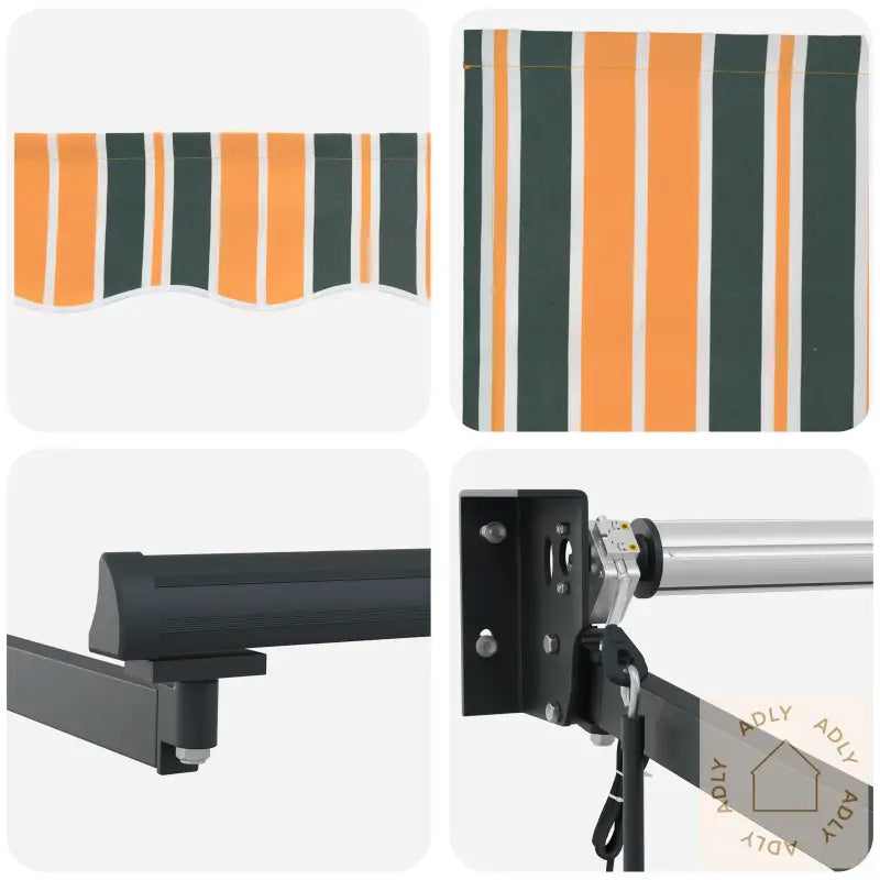 Automatisk Uttrekkbar Markise Grønn Og Gul 300X250 Cm