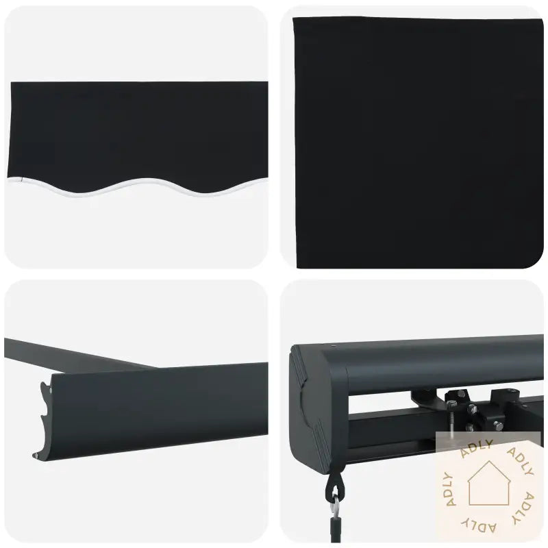 Manuell Uttrekkbar Markise Svart 350X250 Cm