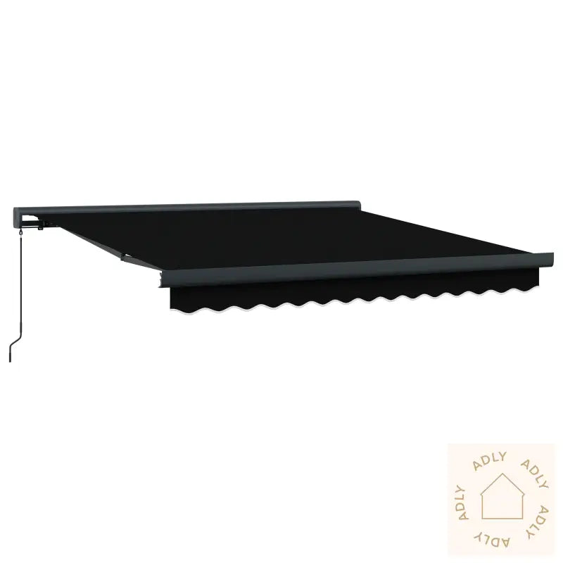 Manuell Uttrekkbar Markise Svart 350X250 Cm
