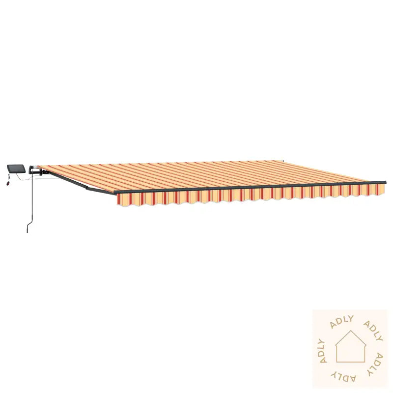 Manuell Uttrekkbar Markise Med Led I Gul Og Oransje 500X350 Cm