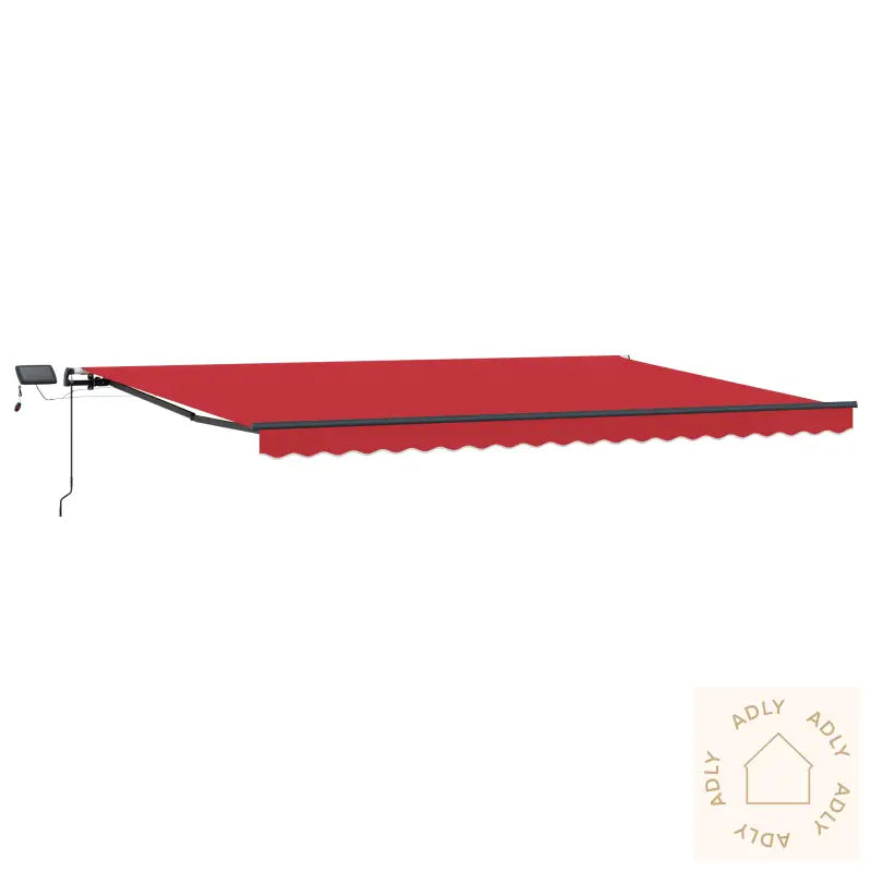 Manuell Uttrekkbar Markise Med Led Rød 500X300 Cm