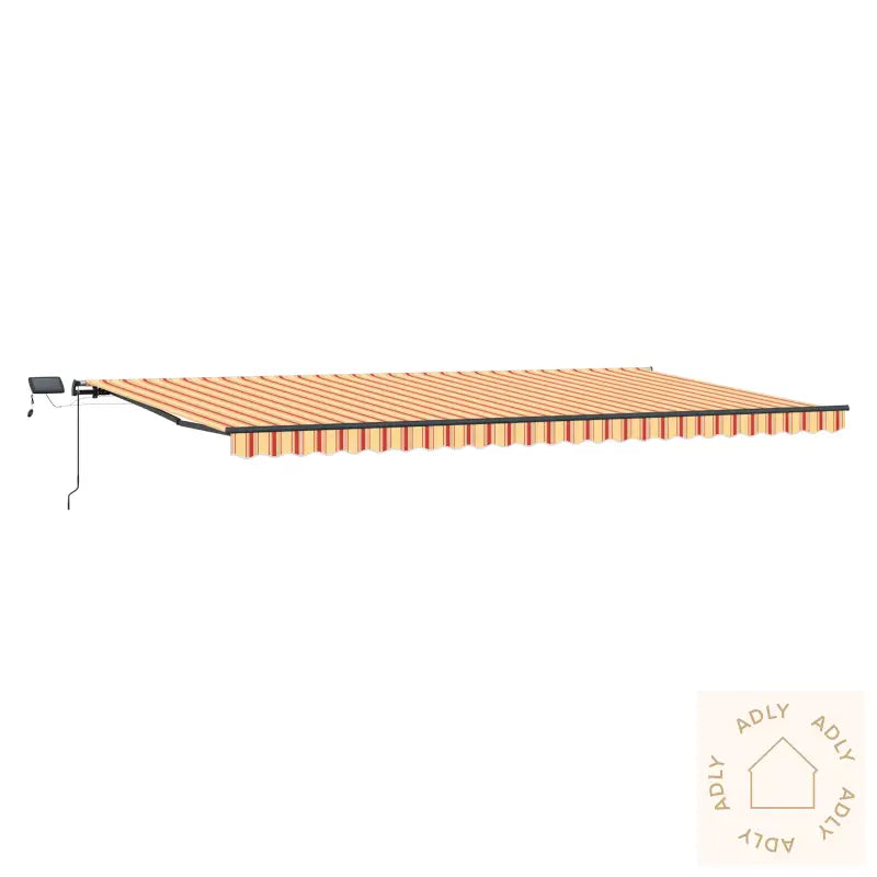Manuell Uttrekkbar Markise Med Led Gul Og Oransje 600X300 Cm