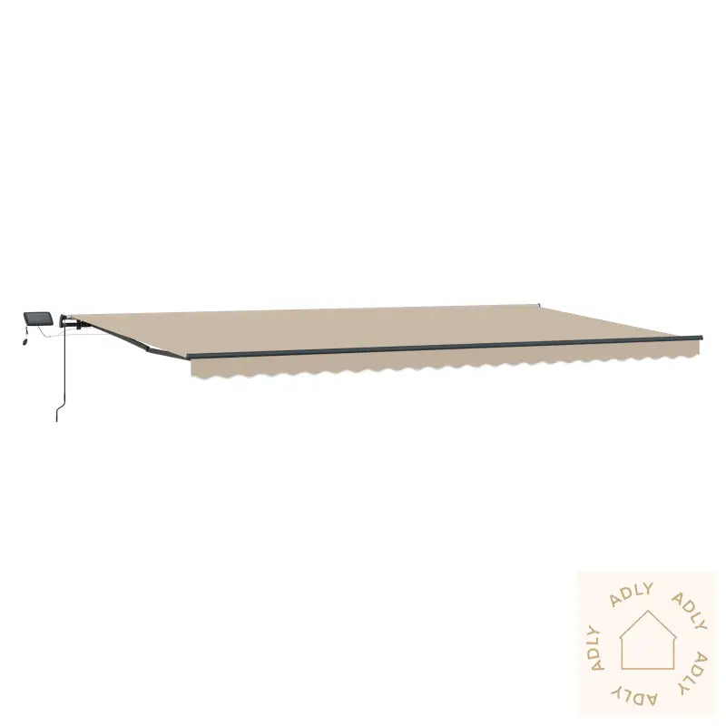 Manuell Uttrekkbar Markise Med Led Beige 600X300 Cm