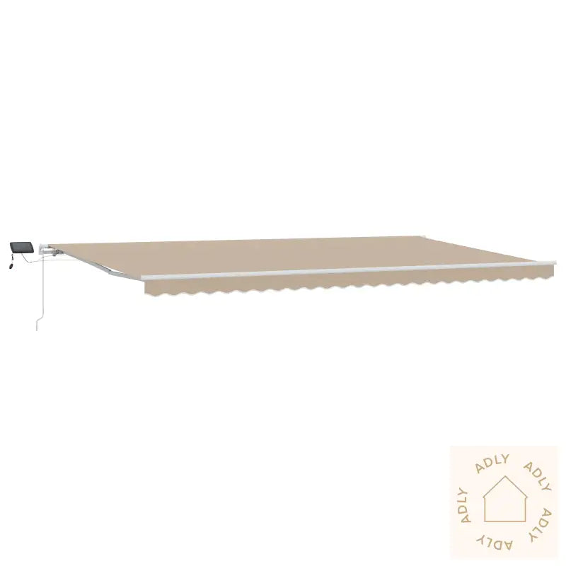Beige Manuell Uttrekkbar Markise Med Led 600X300 Cm