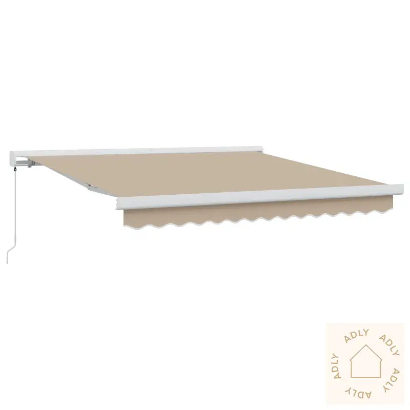 Manuell Uttrekkbar Markise Beige 350X250 Cm