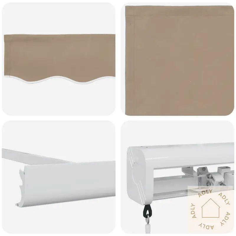 Manuell Uttrekkbar Markise Beige 350X250 Cm