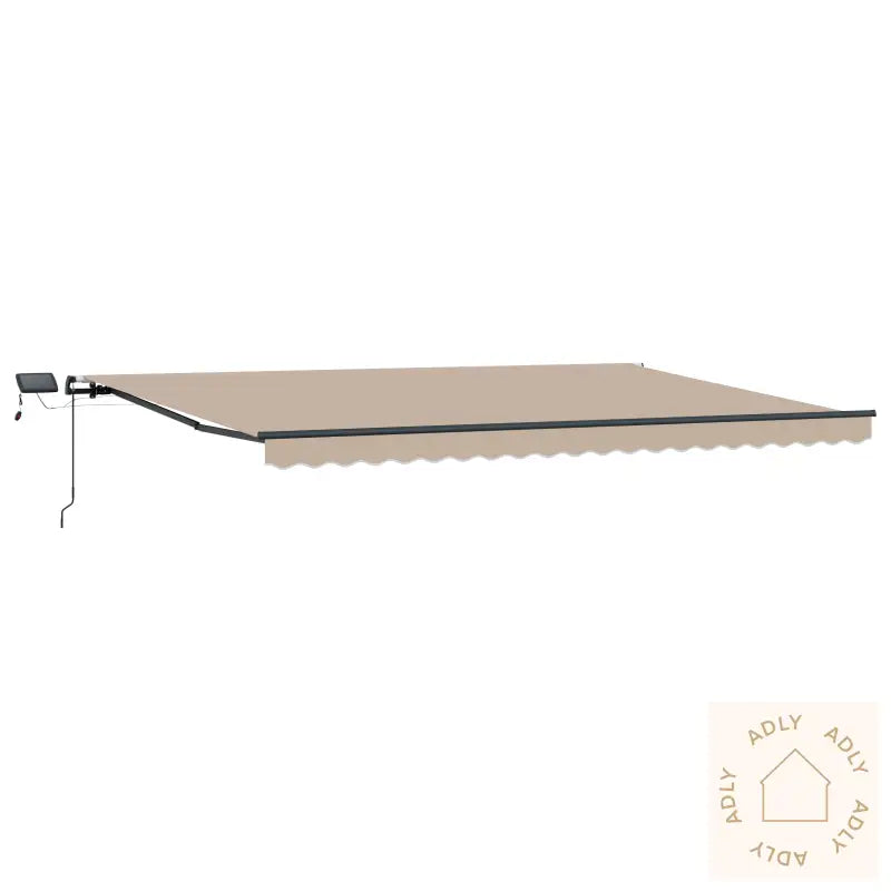 Manuell Uttrekkbar Markise Med Led Beige 500X350 Cm