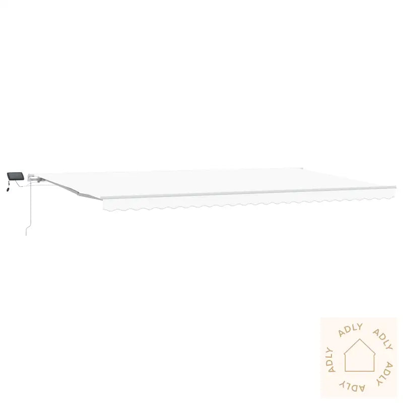 Manuell Uttrekkbar Markise Med Led Hvit 600X350 Cm