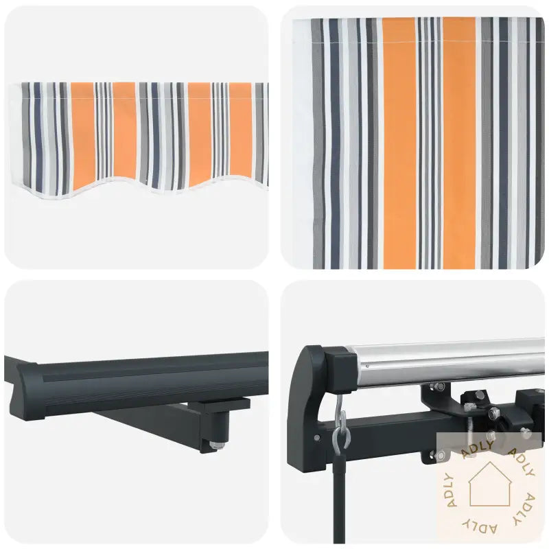 Manuell Uttrekkbar Markise Med Flerfargede Striper 500X350 Cm