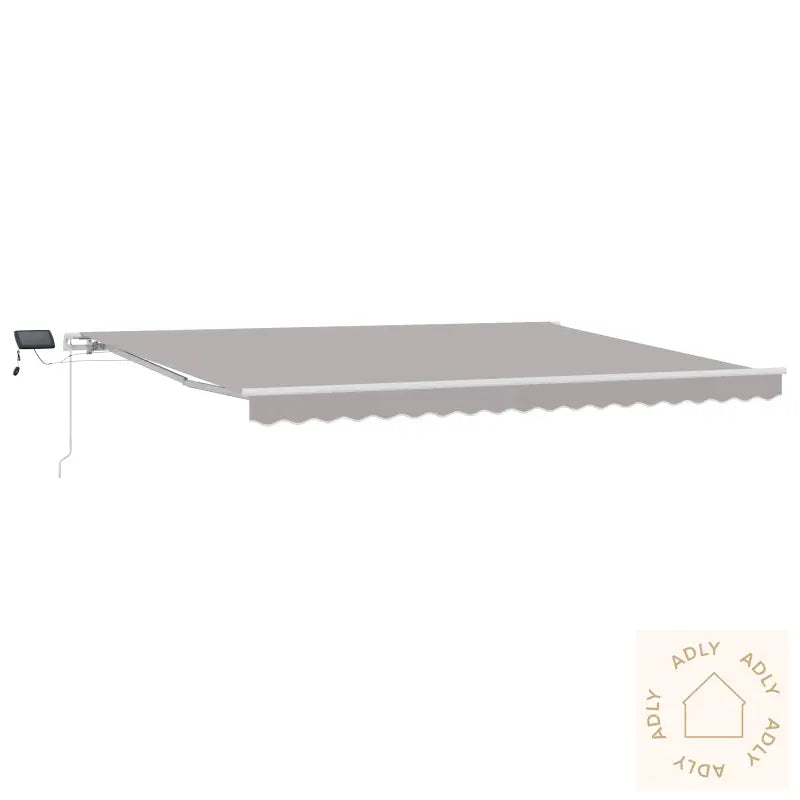 Manuell Uttrekkbar Markise Med Led Lysegrå 450X350 Cm