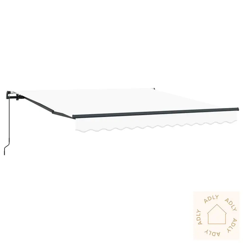 Manuell Uttrekkbar Markise Hvit 350X250 Cm