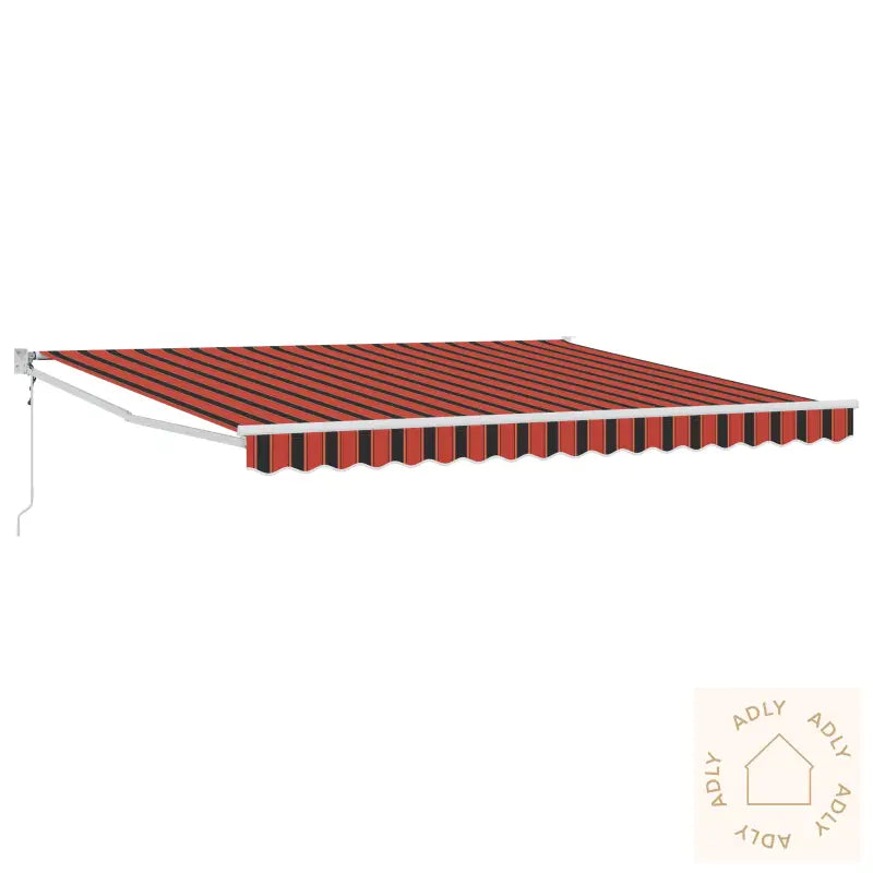 Manuell Uttrekkbar Markise Med Led Gul Og Oransje 400X350 Cm