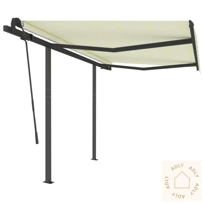 Manuell Uttrekkbar Markise 3,5X2,5 M Kremhvit