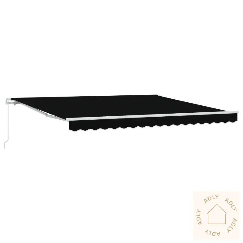Manuell Uttrekkbar Markise Svart 400X350 Cm