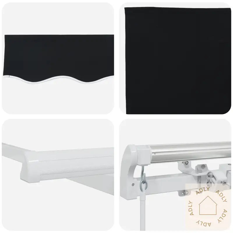 Manuell Uttrekkbar Markise Svart 400X350 Cm