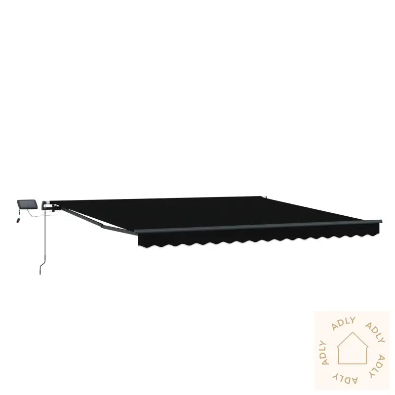 Manuell Uttrekkbar Markise Med Led Svart 450X350 Cm