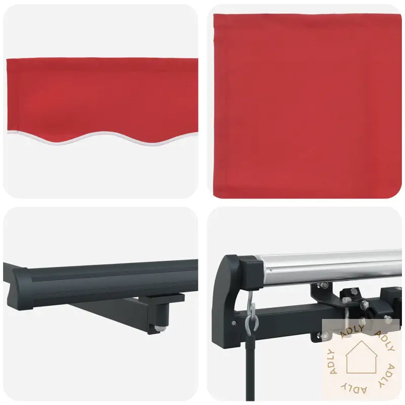 Manuell Uttrekkbar Markise Rød 350X250 Cm