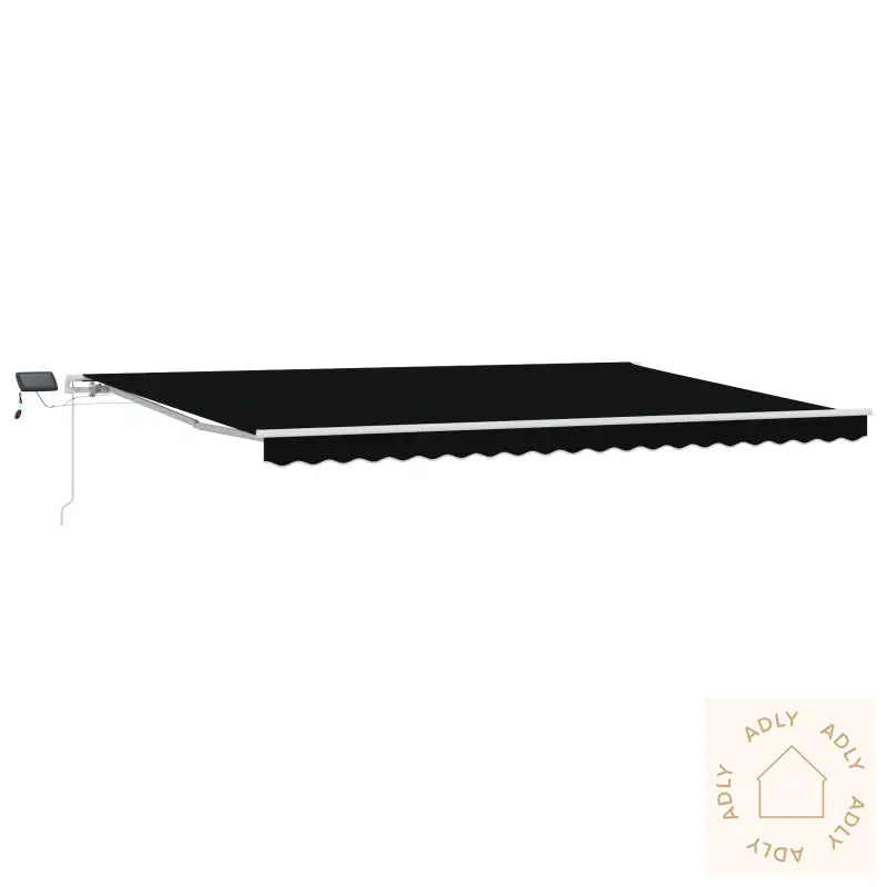 Manuell Uttrekkbar Markise Med Led Svart 500X350 Cm