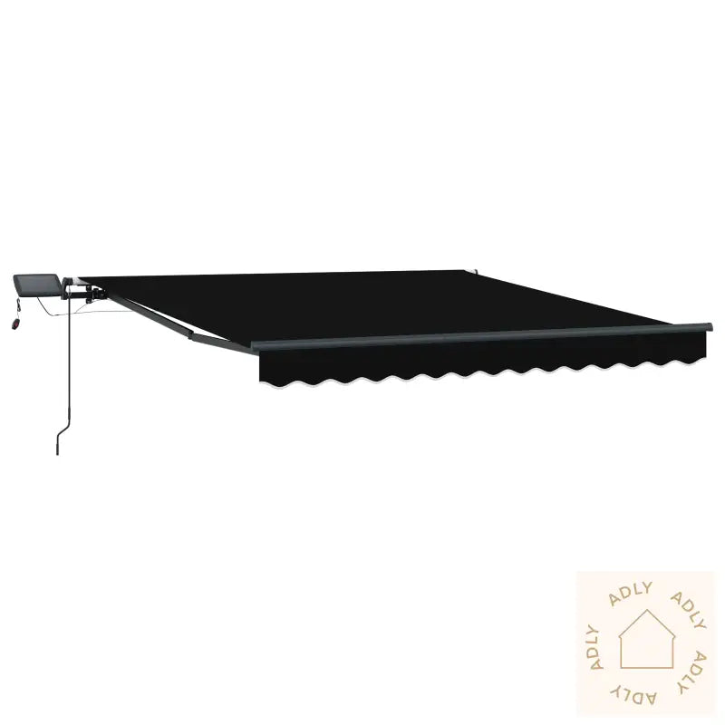 Manuell Uttrekkbar Markise Med Led Svart 350X250 Cm