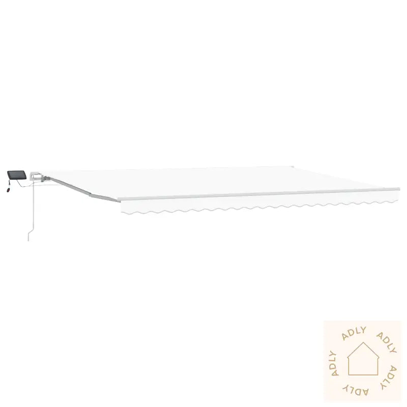 Manuell Uttrekkbar Markise Med Led Hvit 500X300 Cm