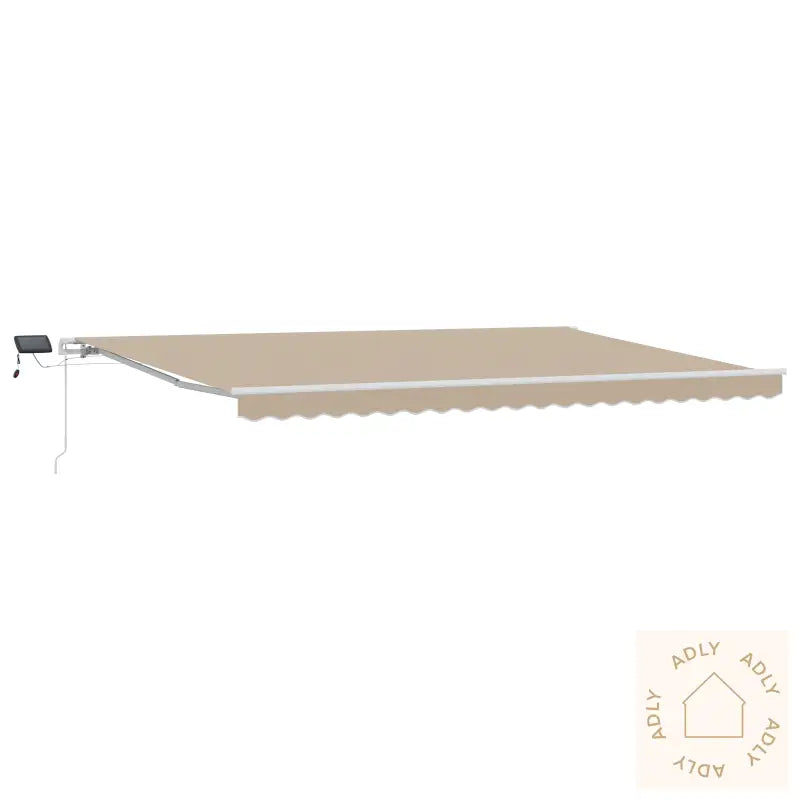 Manuell Uttrekkbar Markise Med Led Beige 500X350 Cm