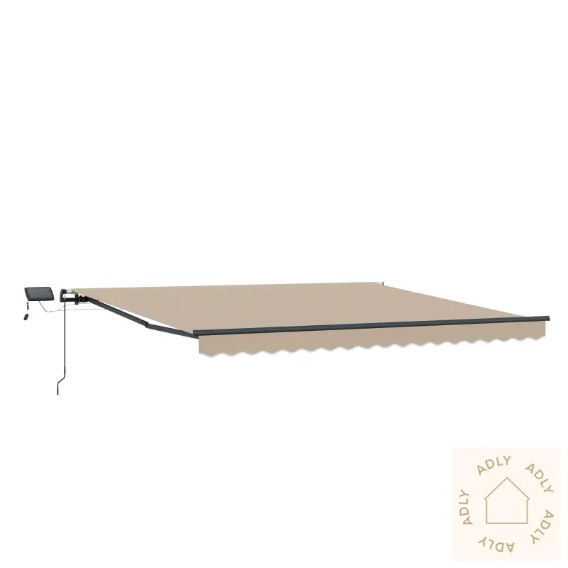 Manuell Uttrekkbar Markise Med Led Beige 450X350 Cm