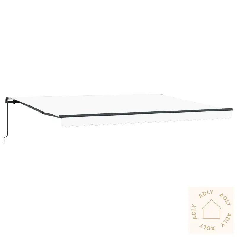 Manuell Uttrekkbar Markise Hvit 450X350 Cm