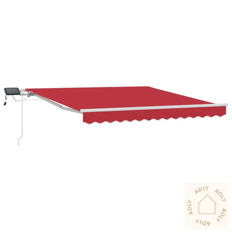Manuell Uttrekkbar Markise Med Led Rød 300X250 Cm