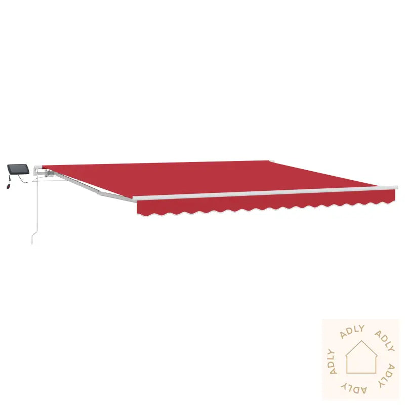 Manuell Uttrekkbar Markise Med Led Rød 400X300 Cm