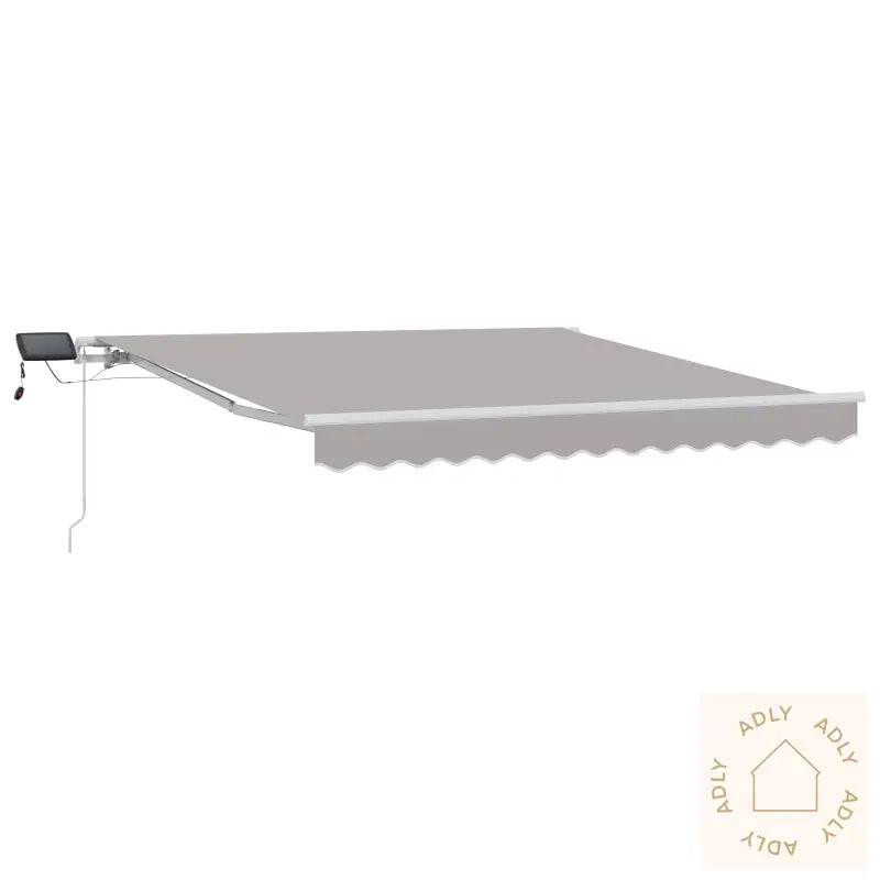Manuell Uttrekkbar Markise Med Led Lys Lysegrå 300X250 Cm