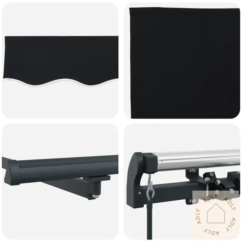 Manuell Uttrekkbar Markise Svart 500X350 Cm