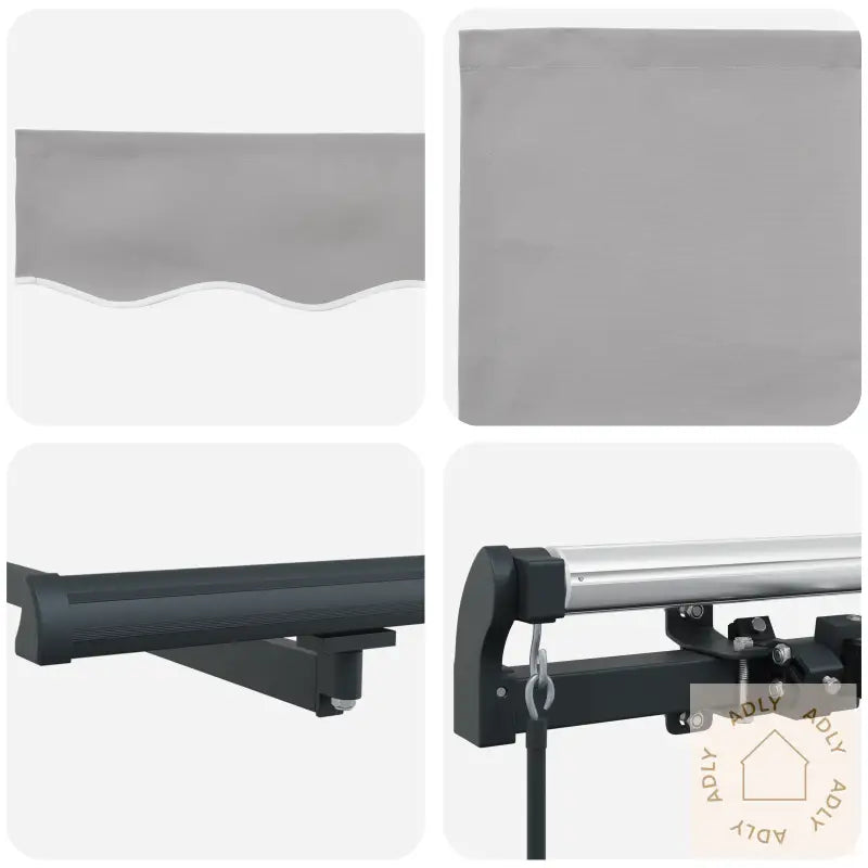 Manuell Uttrekkbar Markise Lysegrå 450X300 Cm