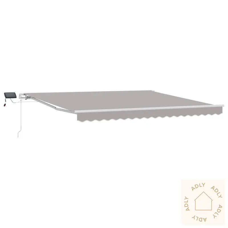 Manuell Uttrekkbar Markise Med Led Lys Grå 400X300 Cm