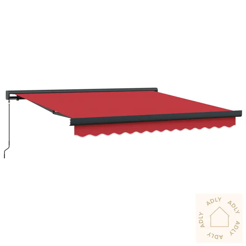 Manuell Uttrekkbar Markise Rød 350X250 Cm