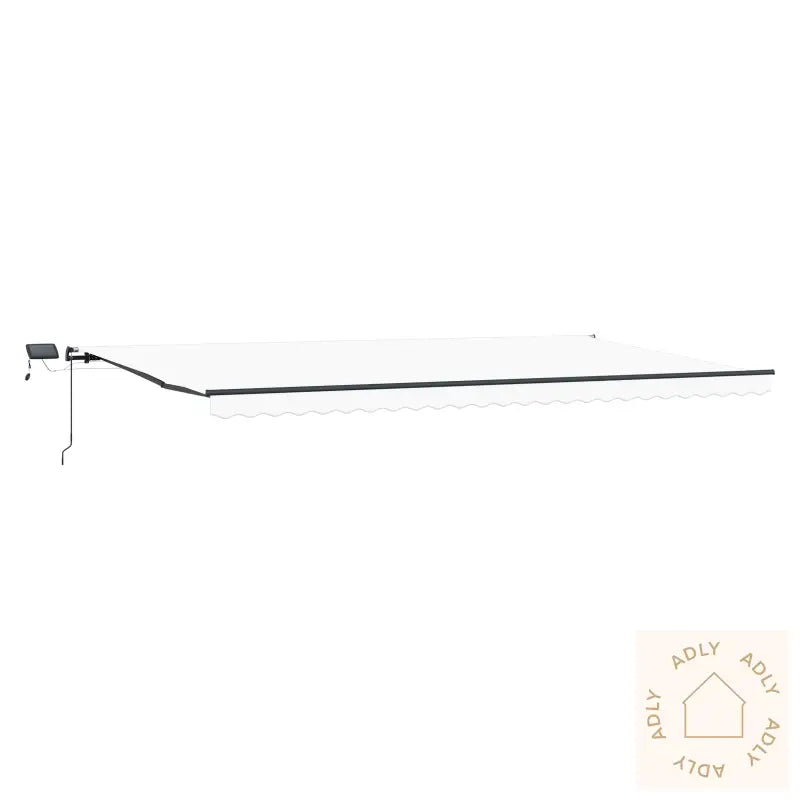 Manuell Uttrekkbar Markise Med Led Hvit 600X350 Cm