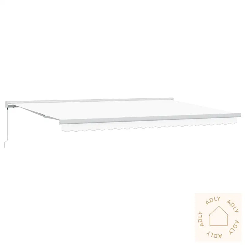 Manuell Uttrekkbar Markise Hvit 500X300 Cm