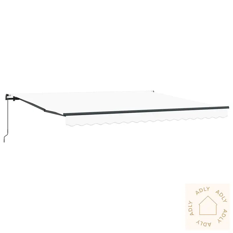 Manuell Uttrekkbar Markise Hvit 400X350 Cm