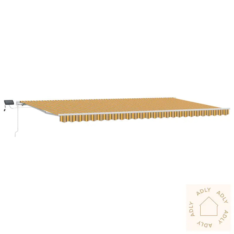 Manuell Uttrekkbar Markise Med Led Multicolor Stripe 600X300 Cm